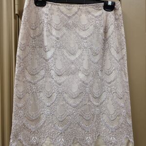 Elegant Cream Lace Skirt